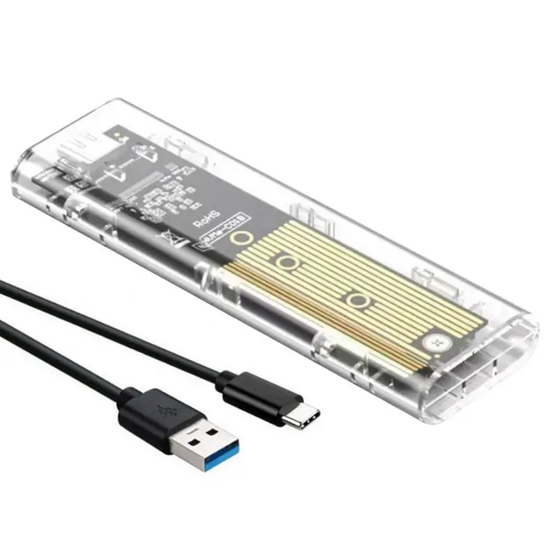 HDD Enclosure Clear Hard Drive Enclosure 5Gbps Transfer Speed Portable External SSD Storage Box HDD Accessory For Laptop