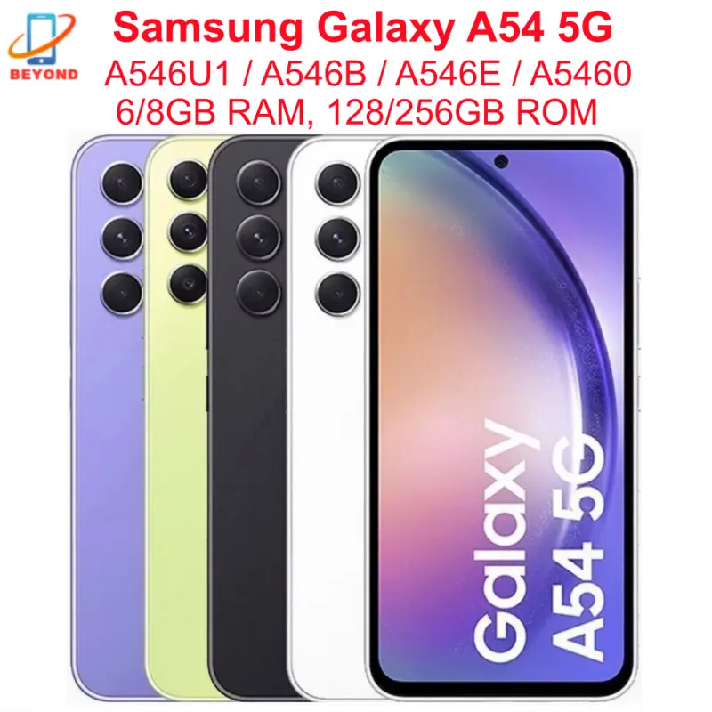 Samsung Galaxy A54 5G A546U1 A546B A546E A5460 Original 6.4" AMOLED 6/8GB RAM 128/256GB Octa Core Exynos NFC Unlocked Cell Phone