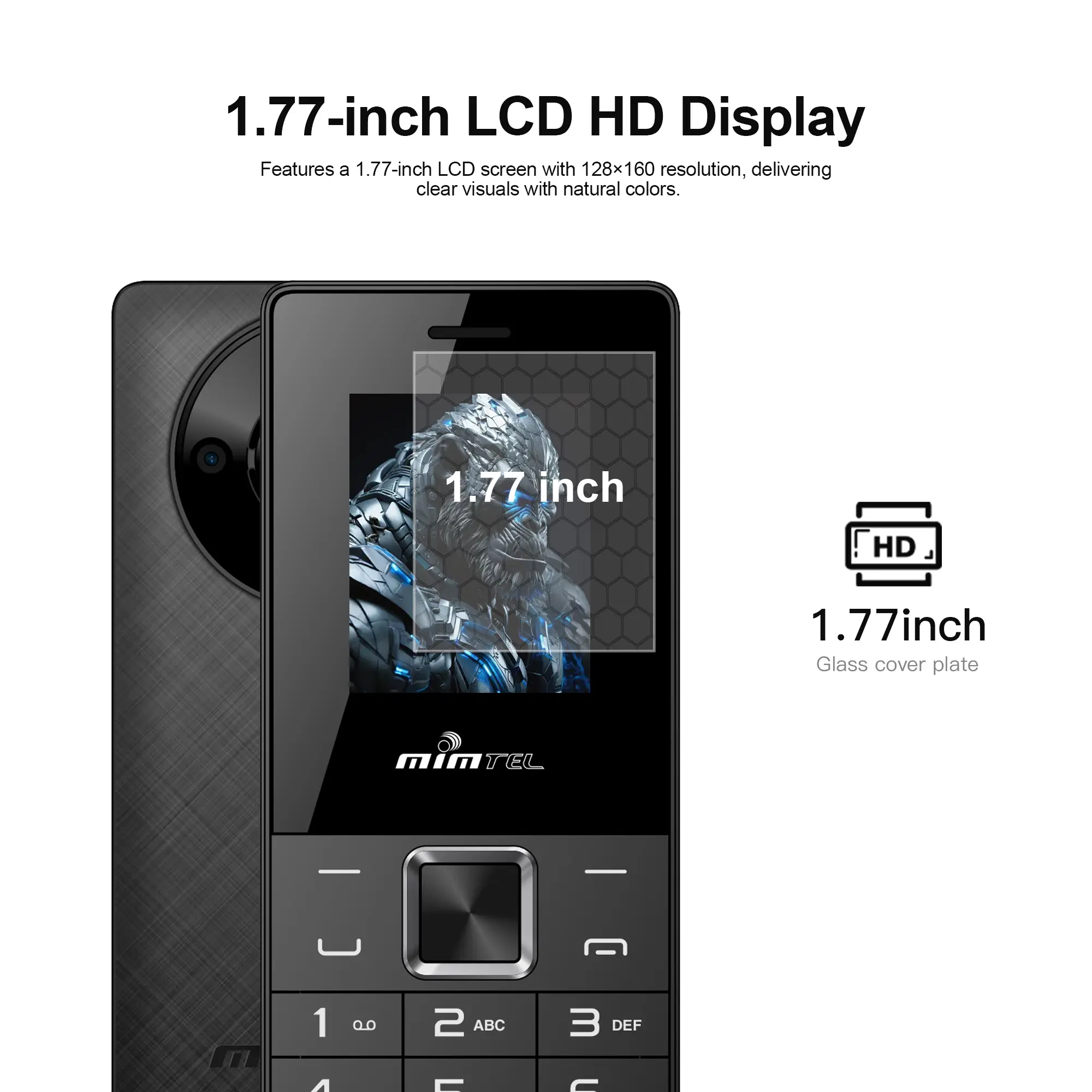 2G Feature Phone 1.77" Display 3000mAh Battery Dual SIM Dual Standby Strong Torch MP3 MP4 FM Radio Bluetooth Senior Mobile Phone
