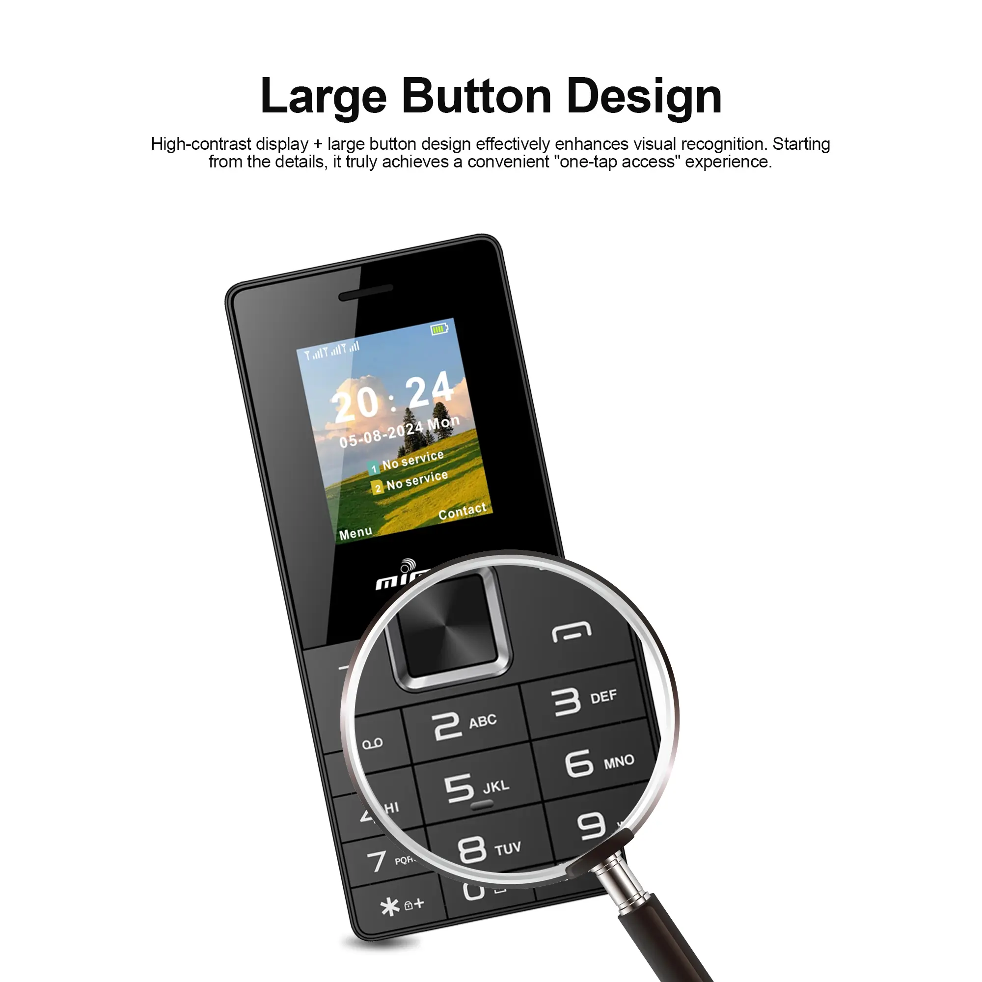 2G Feature Phone 1.77" Display 3000mAh Battery Dual SIM Dual Standby Strong Torch MP3 MP4 FM Radio Bluetooth Senior Mobile Phone