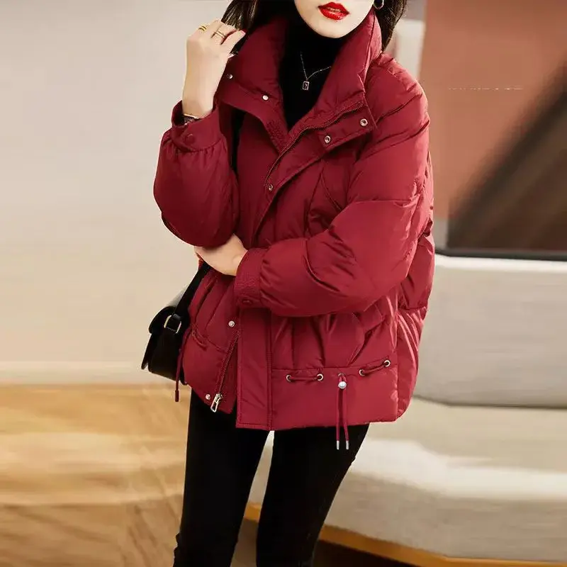 DownCotton Padded Coach Women's Cropped 2024 Winter New Fashion Loose Fit Slimming Thickened Warm Jacket Cotton Coat