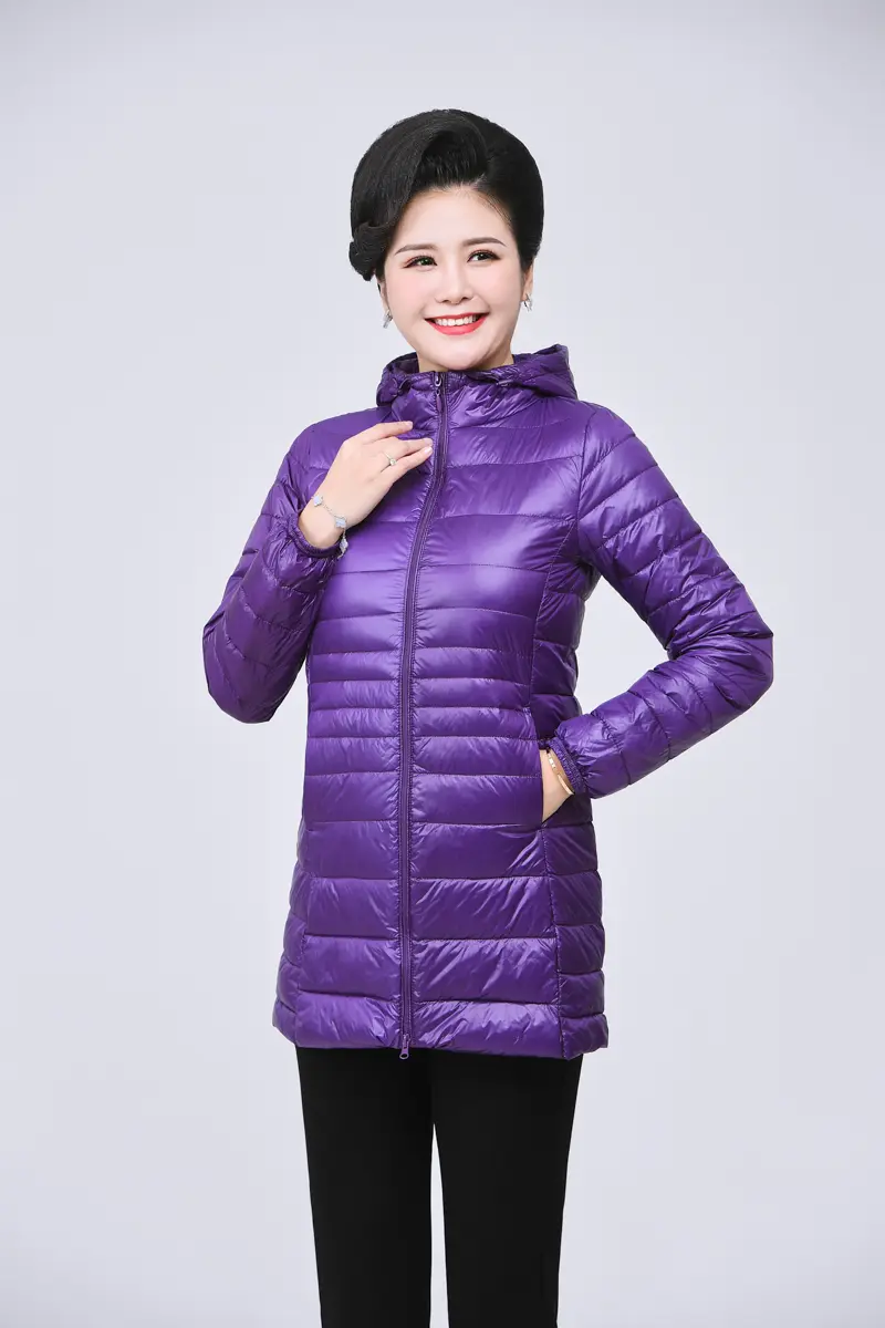 12 Colors Women Spring Winter Jacket 2023 New Arrival Ultralight  Packable Female Hooded Water and Wind-Resistant Long Down Coat