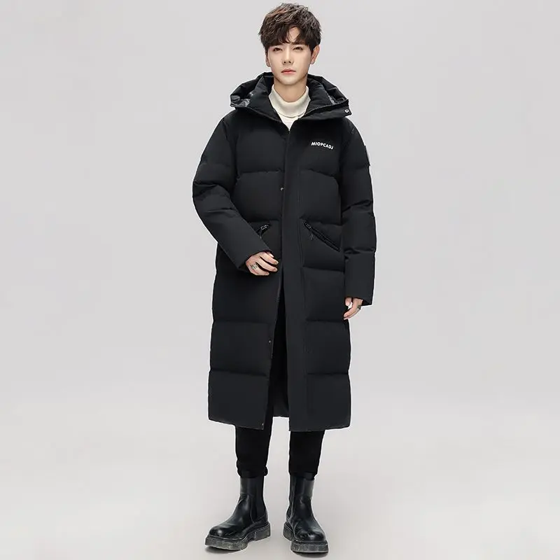 Women Men New Down Jacket Long Down Coat Couple Windproof Hooded Sportswear Over The Knee Long Puffer Jacket Parkas Coats