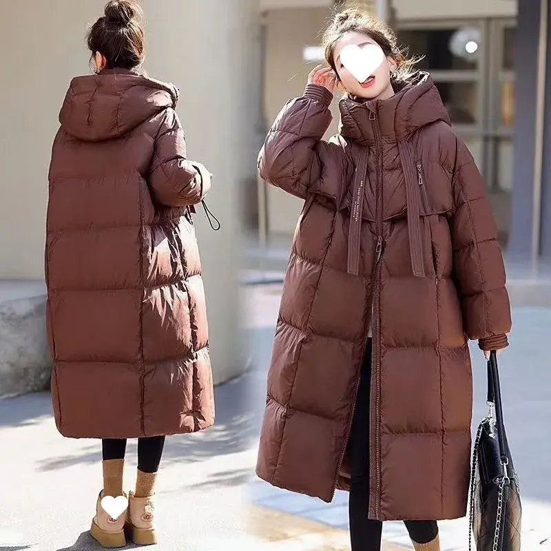 WinterCotton Coat Korean Style Thickened Cotton Padded Loose Fit Long New 2024 Model Hooded Down Padded Jacket Jacket
