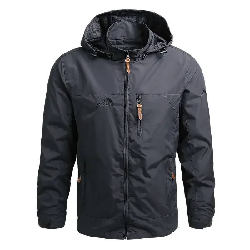 Casual Windbreaker Mens Autumn Hooded Jackets Fishing Hiking Coat Waterproof Camping Field Jacket Baseball Outerwear Man Clothes