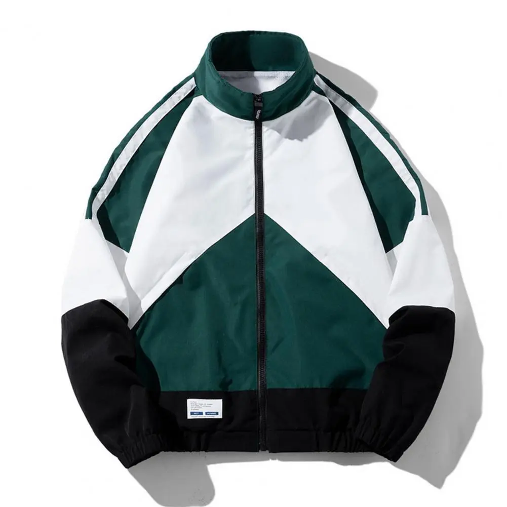 Hip Hop Varsity Jacket Men High Street Patchwork Color Block Windbreaker Coats Autumn Thin Fashion College Jackets Bomber Jacket