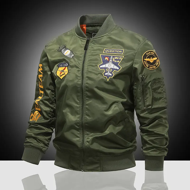 MA-1 American workwear pilot jacket men's autumn and winter thick warm baseball jacket fashionable jacket military fan jacket