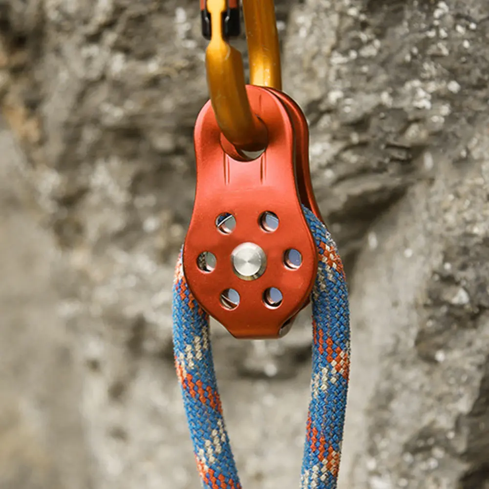 26KN Aluminium Alloy Heavy Duty Single Swivel Rope Pulley Block for 12mm Rope Climbing Pulley Wheel Single Swivel Pulley Pulley