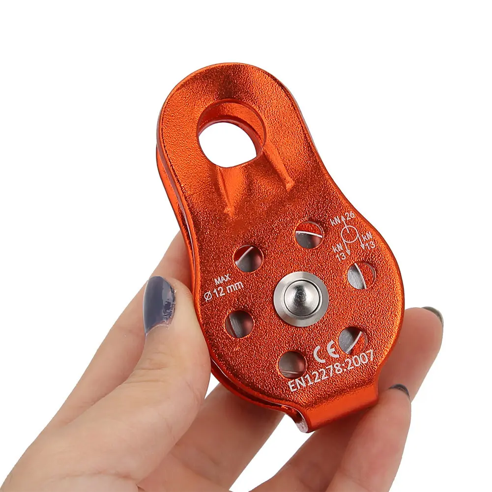 26KN Aluminium Alloy Heavy Duty Single Swivel Rope Pulley Block for 12mm Rope Climbing Pulley Wheel Single Swivel Pulley Pulley