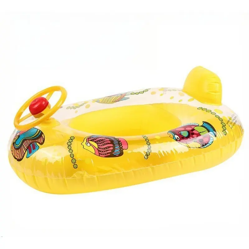 Baby Water Toys Swim Ring with Cartoon Animals Outdoor Pool Inflatable Seat Float Boat Water Play Games Accessories for Kids