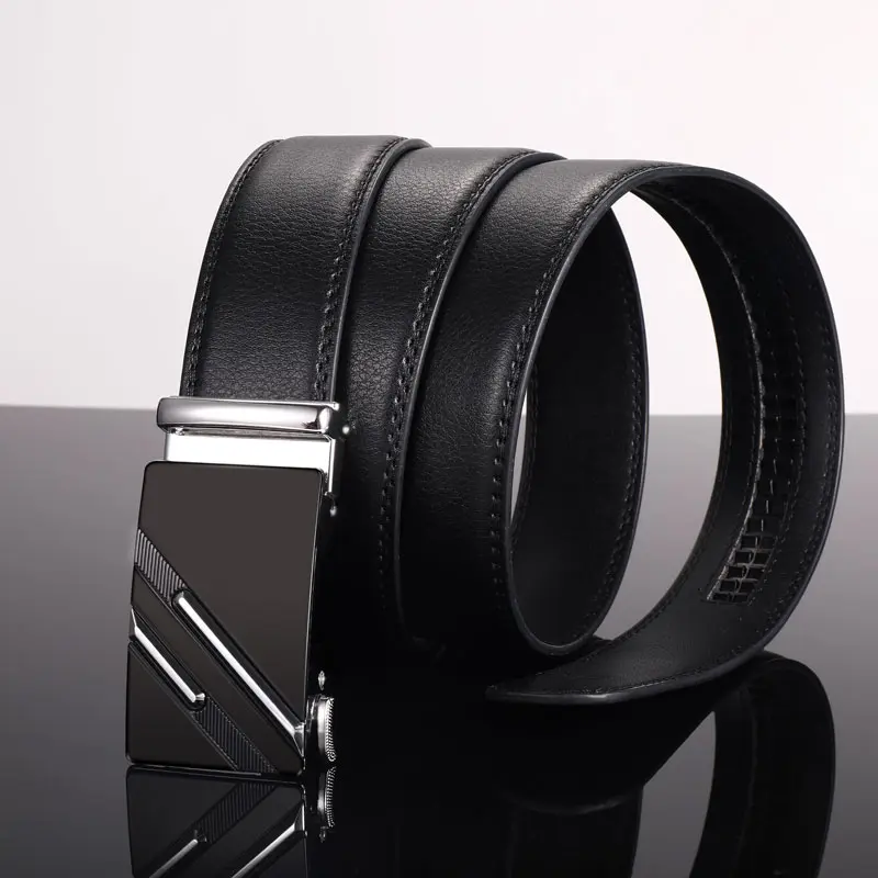 New men's belt automatic buckle pants belt cowhide automatic buckle formal business men's belt with suit belt
