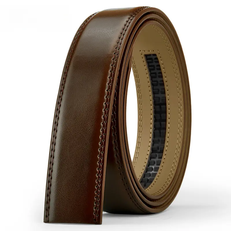 115 125 135 145cm Men Genuine Leather Belts Without Buckle Belt No Buckle Cowskin Luxury Belt Black Brown Cinturones Para Mujer
