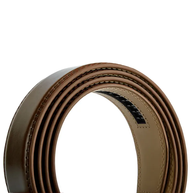 115 125 135 145cm Men Genuine Leather Belts Without Buckle Belt No Buckle Cowskin Luxury Belt Black Brown Cinturones Para Mujer