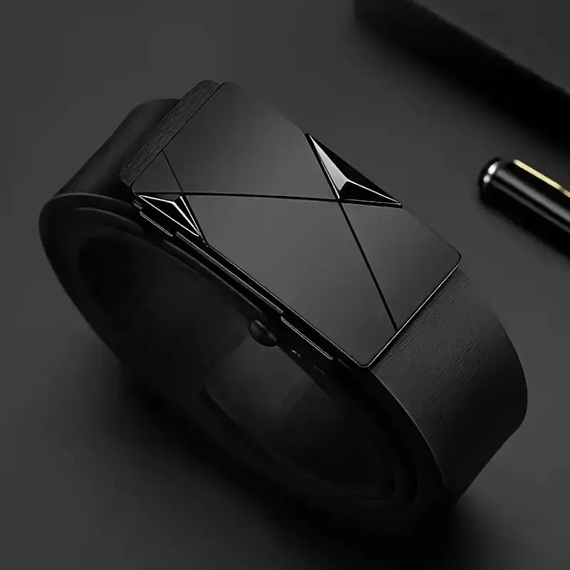 Men's Business Belt Alloy Automatic Buckle Belt Fashion Belt Luxury Jeans Belt PU Leather High-Quality Straps