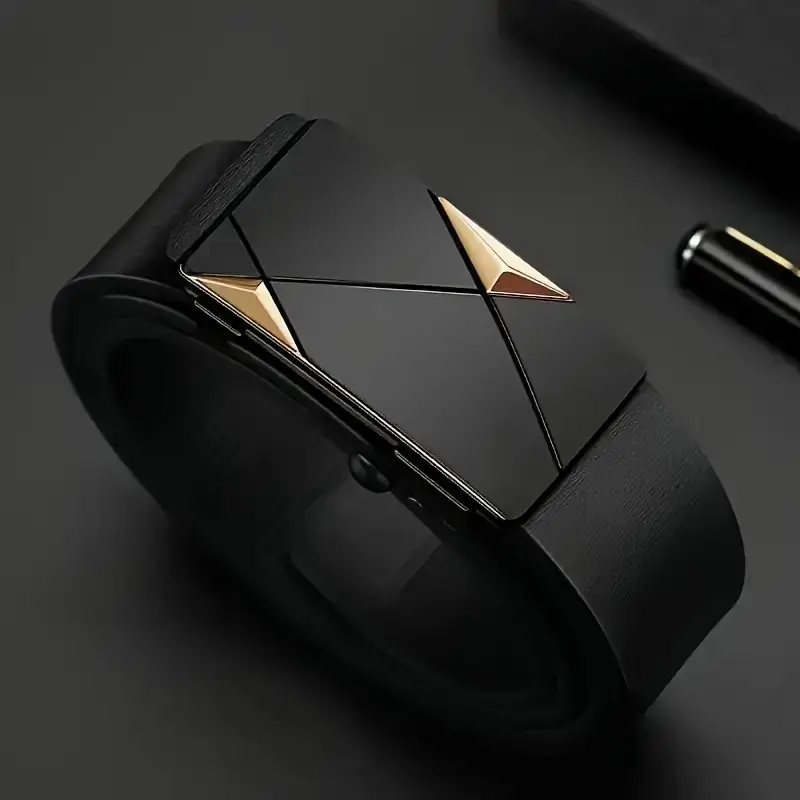 Men's Business Belt Alloy Automatic Buckle Belt Fashion Belt Luxury Jeans Belt PU Leather High-Quality Straps