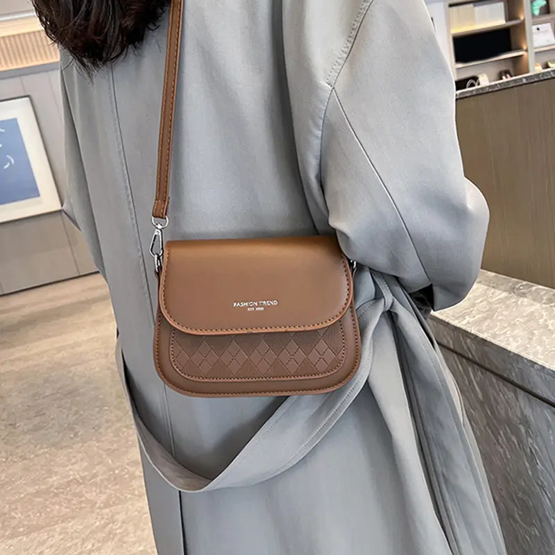 Luxury Flap Saddle Shoulder Bag For Women PU Leather Messenger Vintage Brand Ladies Crossbody Bag