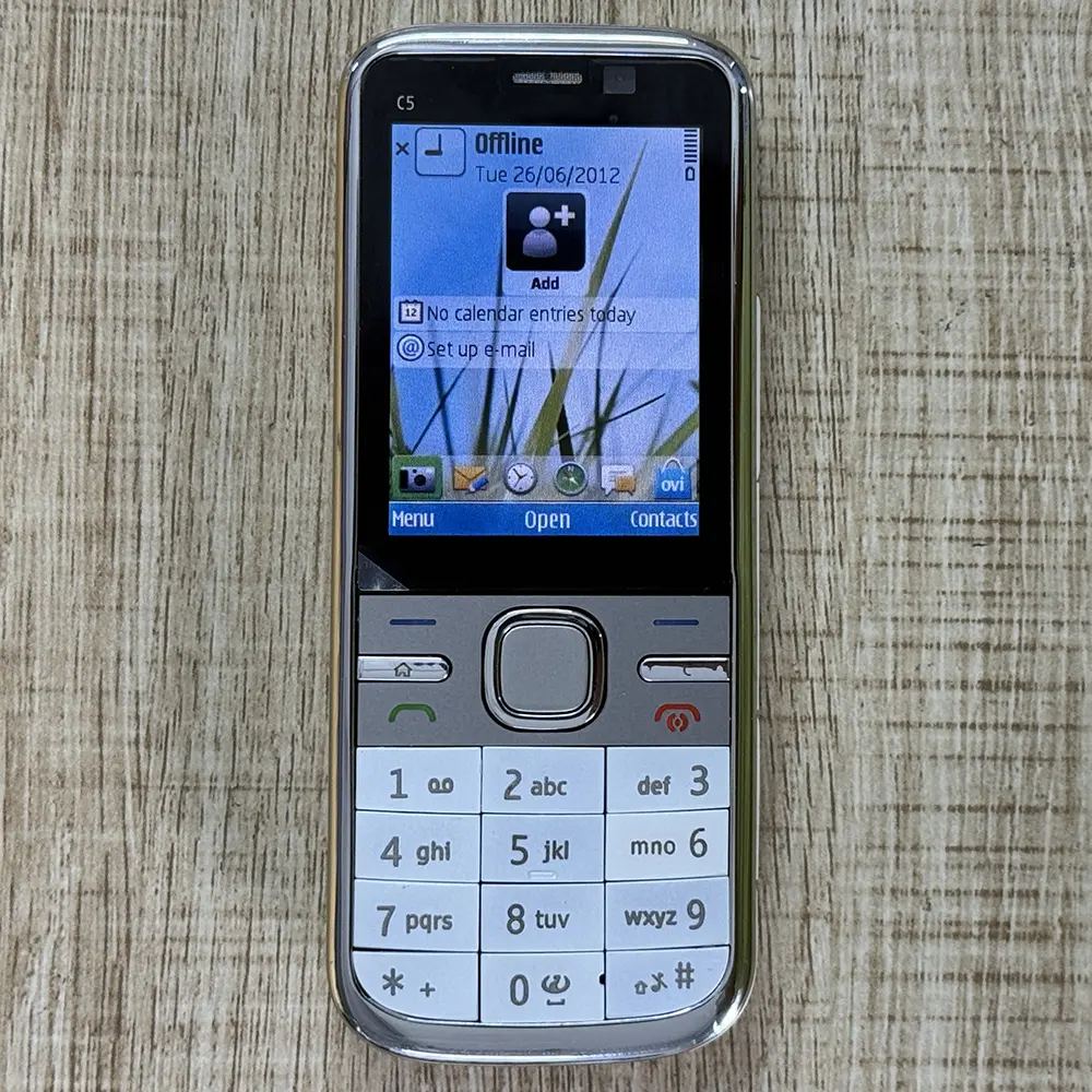 Unlocked C5 C5-00 CellPhone 2G 3G GSM Original Mobile Cell Phone Russian/Arabic/Hebrew Keyboard Bluetooth Old Refurbished Phone