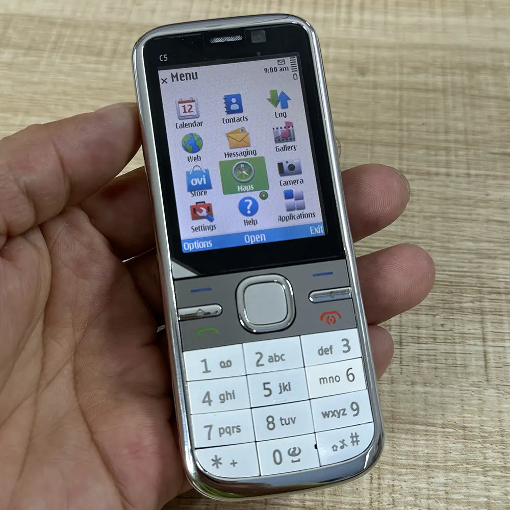 Unlocked C5 C5-00 CellPhone 2G 3G GSM Original Mobile Cell Phone Russian/Arabic/Hebrew Keyboard Bluetooth Old Refurbished Phone
