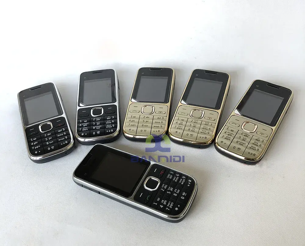 Original Unlocked C2 C2-01 2G 3G Mobile Cell Phone Support Hebrew & Russian & Arabic Keyboard Cellphone, Not Support USB Contact