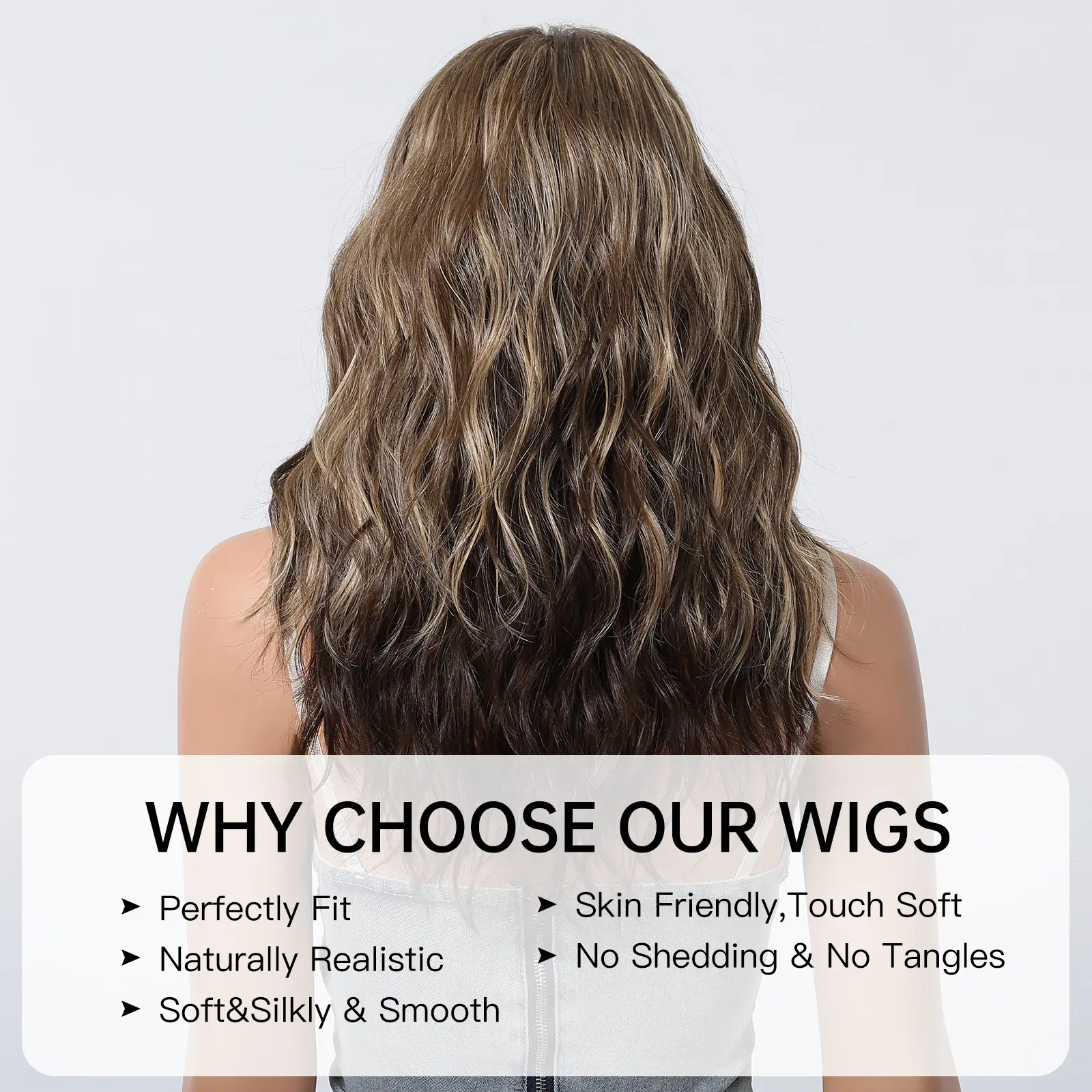 Natural Wavy Hairline Lace Wigs Brown Mixed Blonde Synthetic Wigs For Black Women Daily Party Middle Part Hair High Temperature