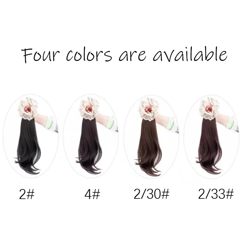 Elegant Lace Flower Synthetic Ponytail Hair Extension With Elastic Ring Versatile Body Wave Ponytail Hairpiece For All Occasions