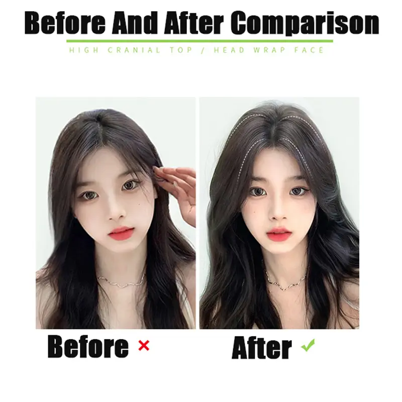 WIGSIN 20cm Synthetic Short Straight Pad Invisible Hair Extension Lining of Hair Top Side Cover Hairpiece for Women