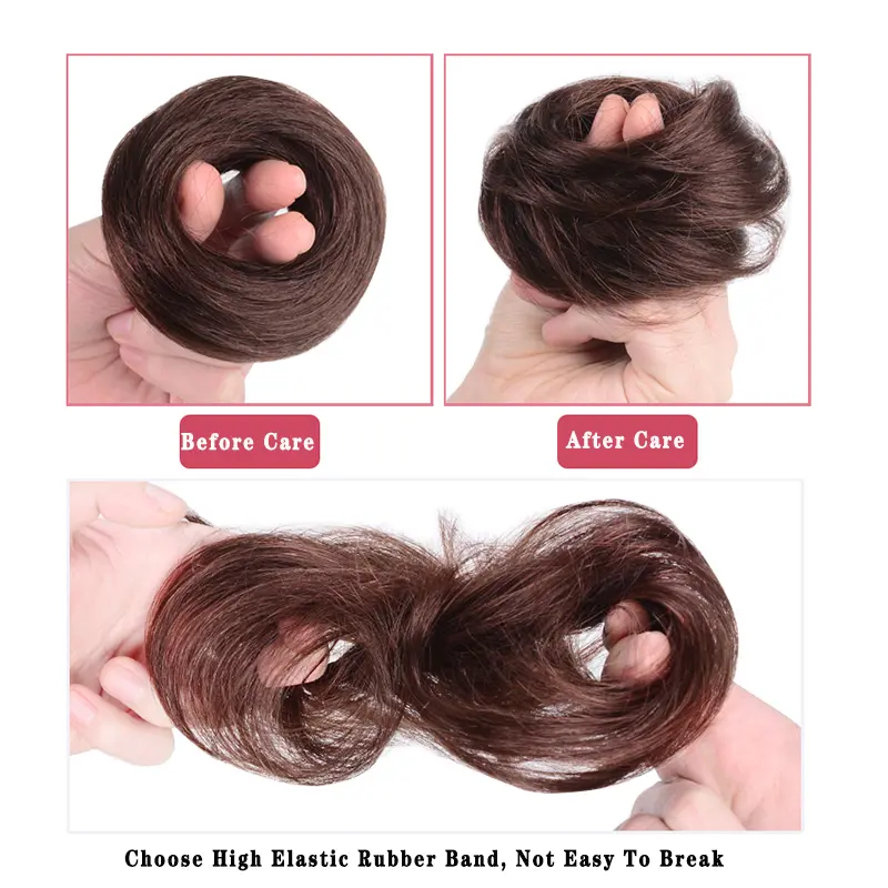WIGSIN Synthetic Chignon Hair Bun Messy Curly Straight Scrunchies Updo Hair Bands Elastic Band Donut Roller Hair Bun for Women