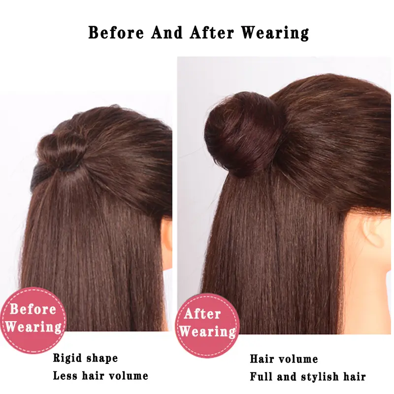 WIGSIN Synthetic Chignon Hair Bun Messy Curly Straight Scrunchies Updo Hair Bands Elastic Band Donut Roller Hair Bun for Women