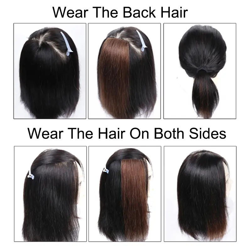 WIGSIN Synthetic 30cm Invisable Seamless Hair Pads Clip In One Piece 2 Clips Increase hair volume Hair Extensions for Women