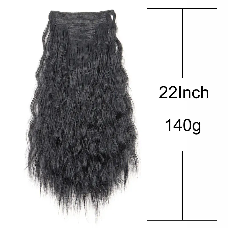 WIGSIN Synthetic Hair 16 Clip In Hair Extension Clip for Women 6Pcs/Set 22Inch Long Kinky Curly Black  Brown Blonde Hairpiece