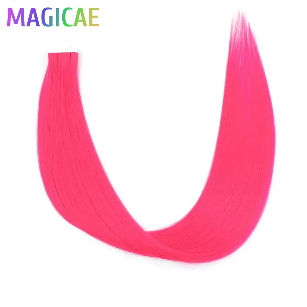 26Inch 20Pcs Fancy Pink Tape In Straight Hair Extensions Ombre Blond SP12/16/613 High Temperature Synthetic Hair 50grams/Lot