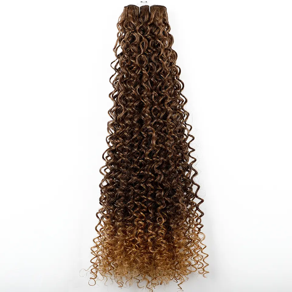 26 Inches Blond 27/613 Synthetic Water Wave Curly Bundles Hair Extensions Natural High Temperature Fake Hair Weavings Afro Curls