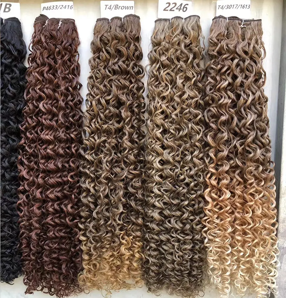 26 Inches Blond 27/613 Synthetic Water Wave Curly Bundles Hair Extensions Natural High Temperature Fake Hair Weavings Afro Curls