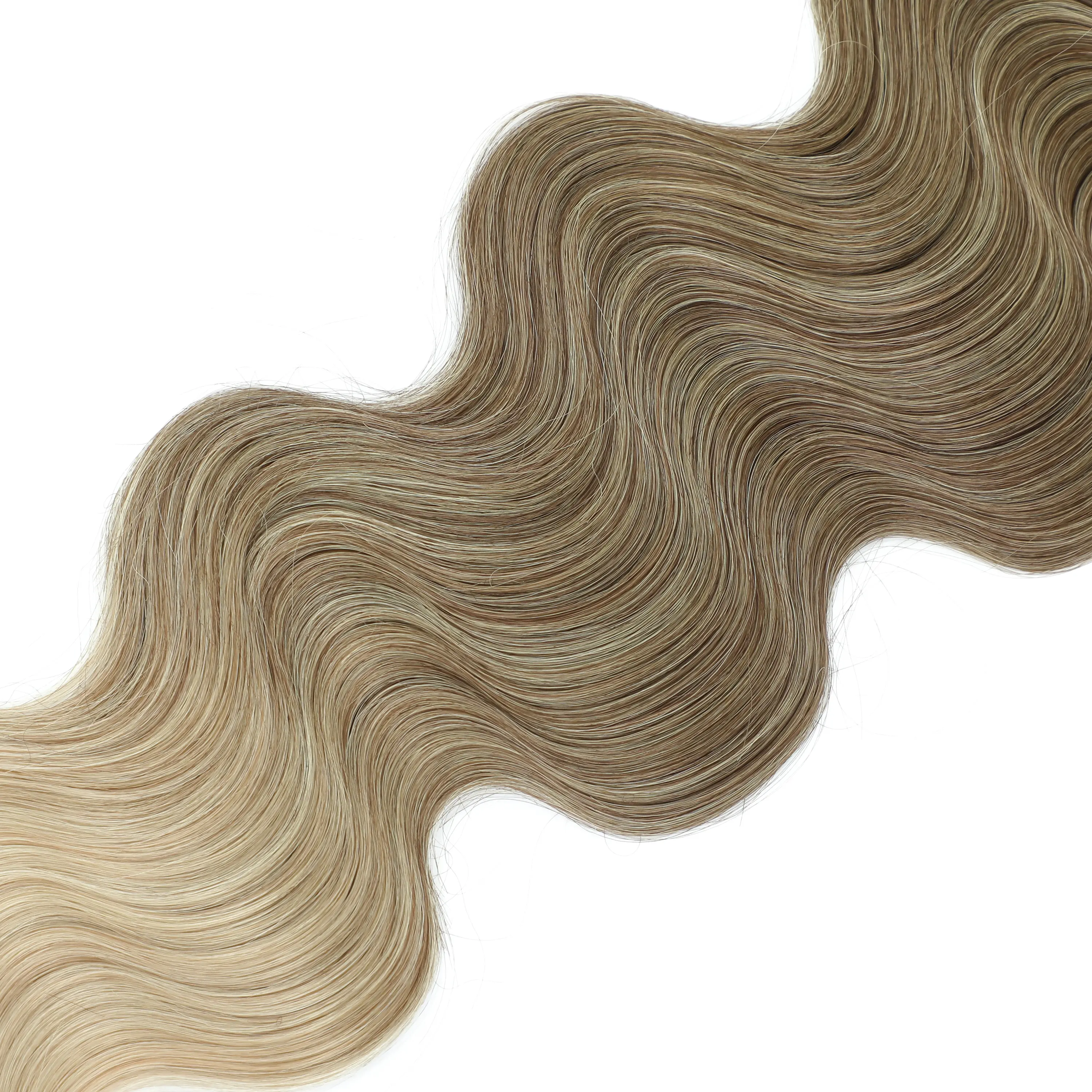 30Inches 200Grams Ombre Blond 27/613 Light Brown 6# Bio Body Wave Hair Bundles High Temperature Synthetic Hair Extensions