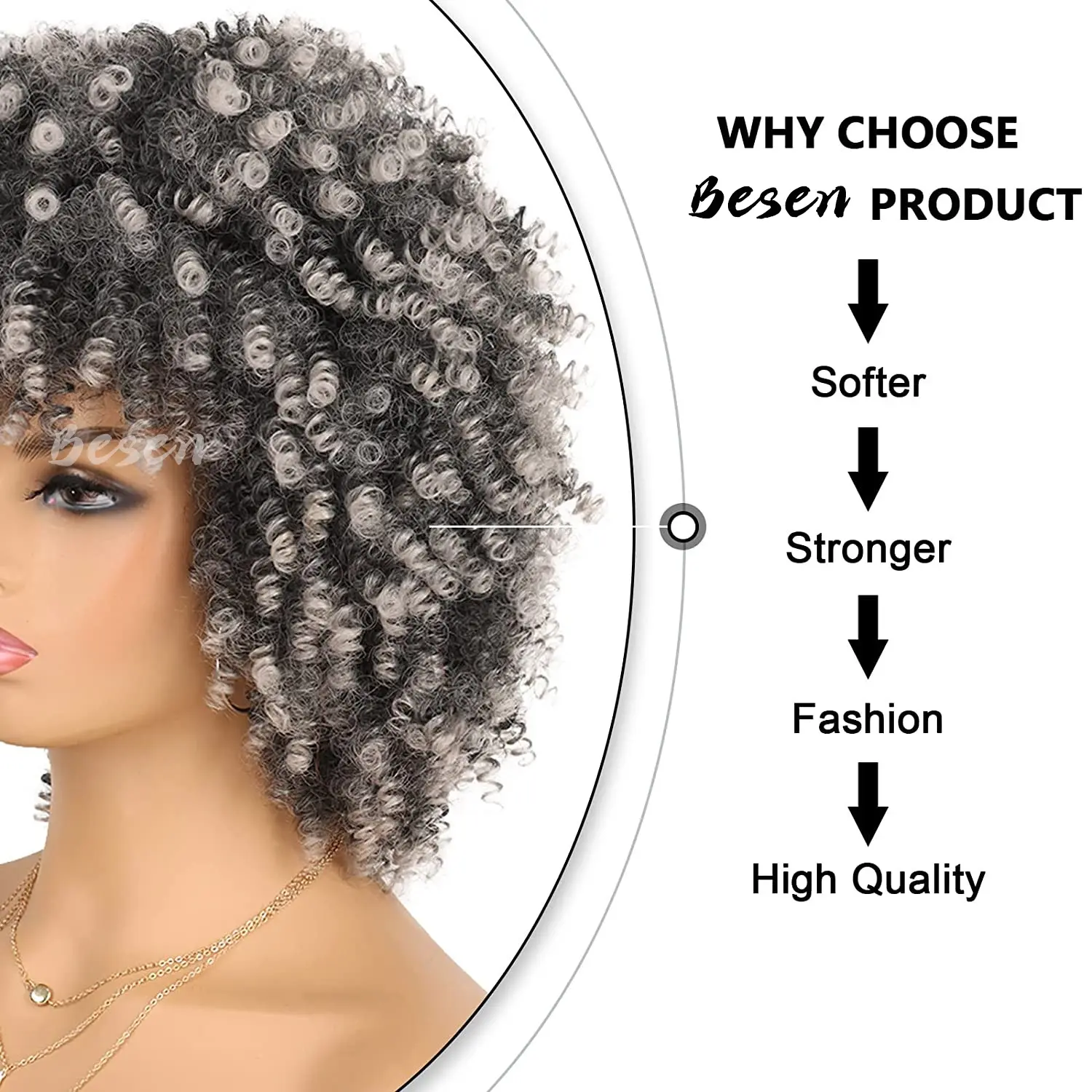 Synthetic Curly Wigs for Women Short Afro Bomb Curly Wig with Bangs Synthetic Fiber Short Curly Wig Daily Party Use
