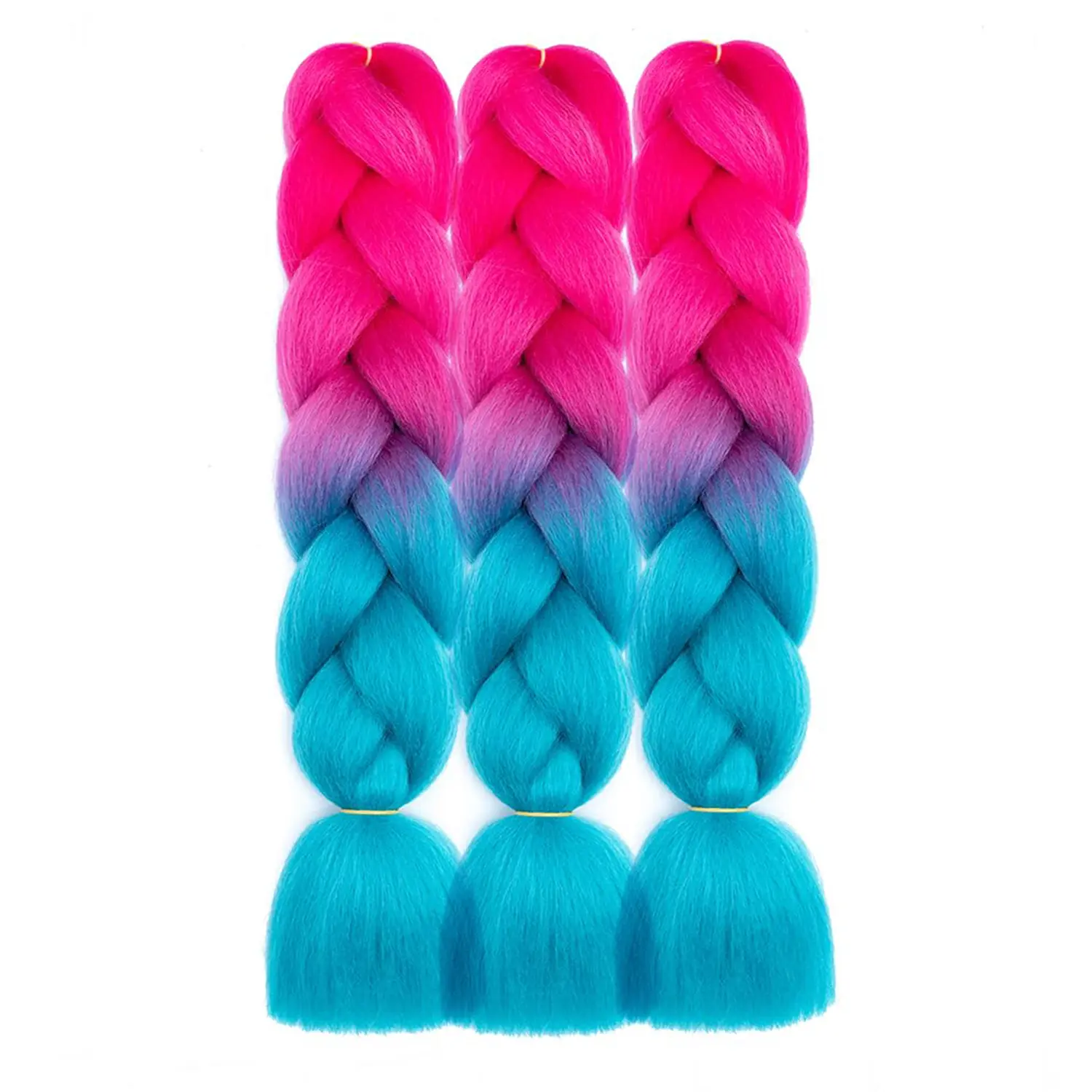 Synthetic 24inch 100g 1pcs Ombre Braiding Hair Colorful Jumbo Braiding Hair Extension Nature Hair Extensions for Women Girls