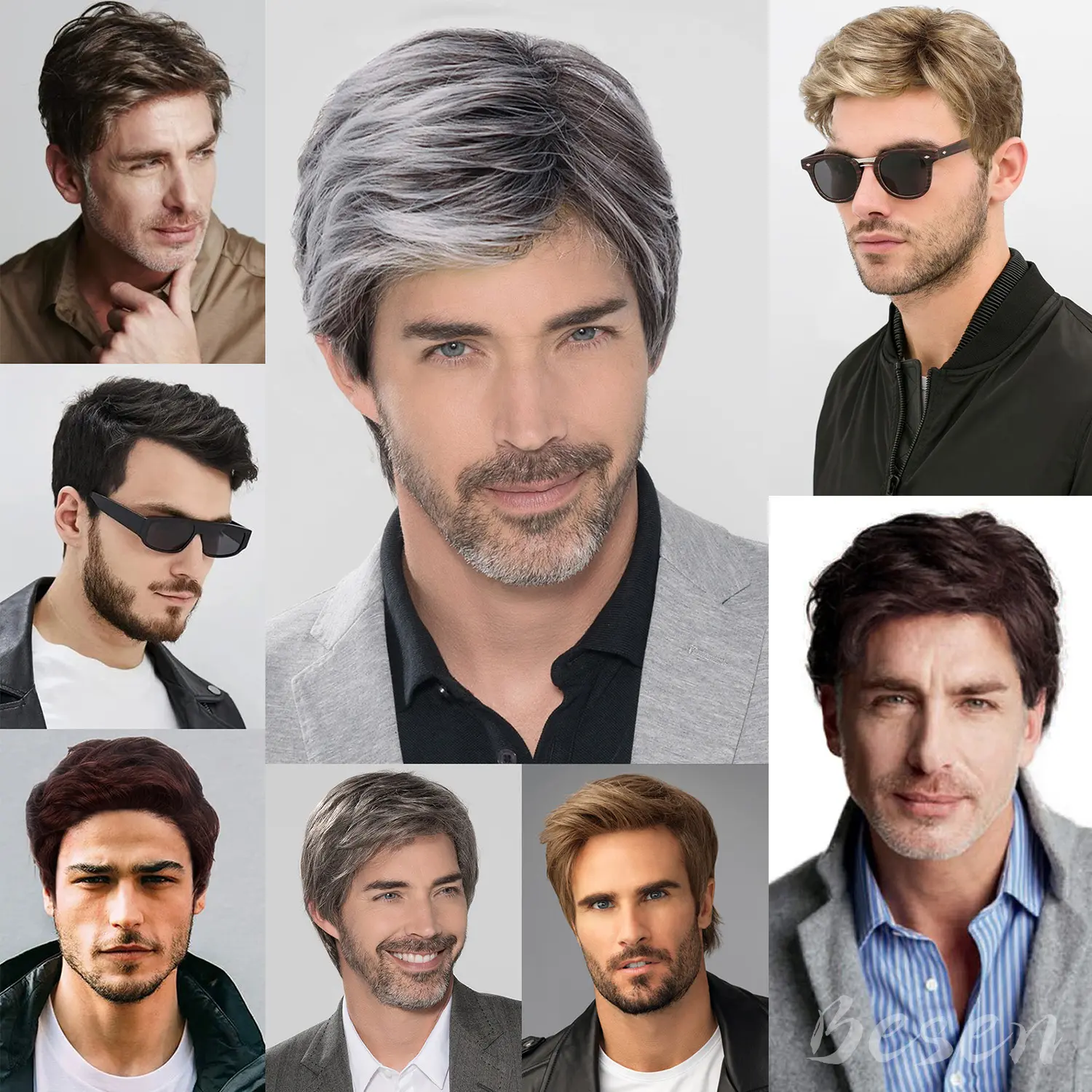 Synthetic Short Curly Wigs for Men Heat Resistant Natural Looking Synthetic Costume Wig Halloween and Daily Party Use