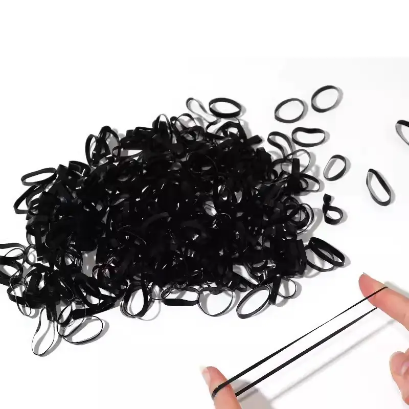 450pcs Black Small Disposable Hair Bands Girls Elastic Rubber Band Ponytail Holder Hair Accessories