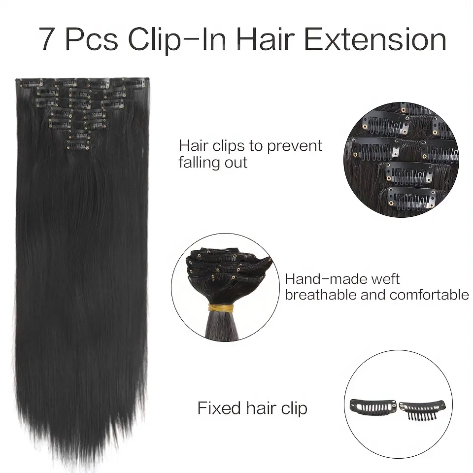LUPU 7pcs/set Synthetic High Temperature Clip-In Hair Extensions - For Women Hair Clips Hair Accessories Halloween Christmas