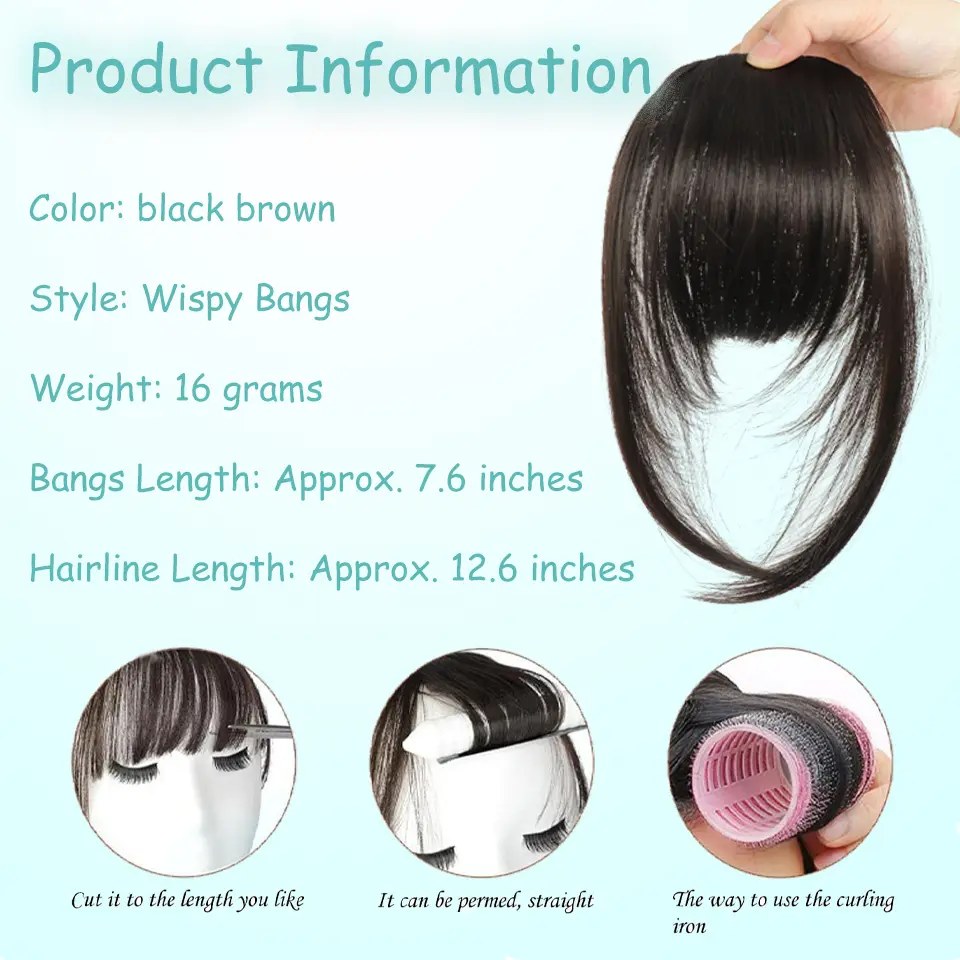 LUPU Clip in Bangs, Synthetic layered Bangs Hair Clip, Fake Bangs Fringe with Temples for Women Hair Extensions for Daily Wear