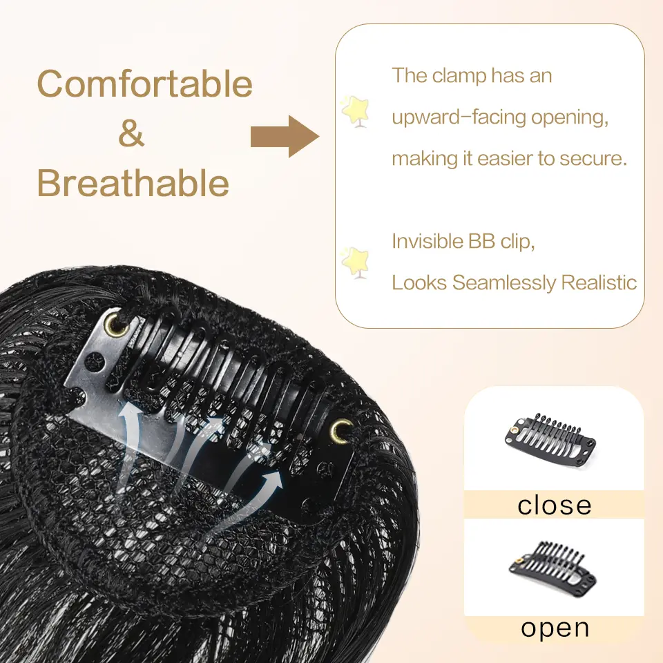 LUPU Synthetic Bangs Wig Millennium Hairpin Oblique Bangs Natural Forehead Fake Bangs Seamless Thin Head Wig Piece
