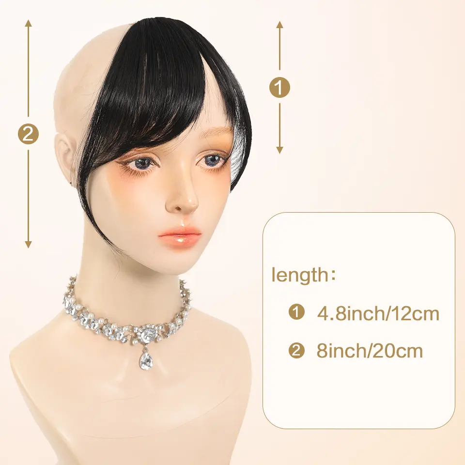 LUPU Synthetic Bangs Wig Millennium Hairpin Oblique Bangs Natural Forehead Fake Bangs Seamless Thin Head Wig Piece