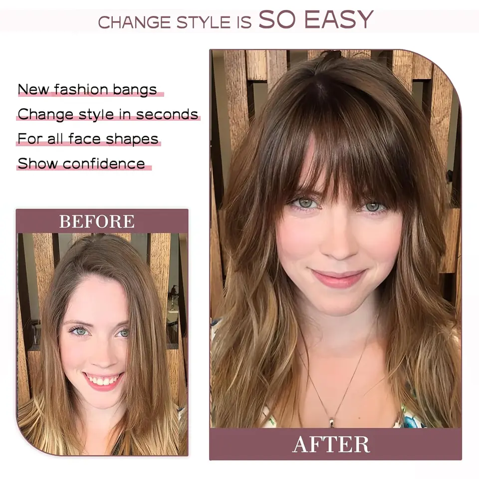 LUPU Clip-In Synthetic Bangs Wig - Ideal for Cosplay and Parties Perfect for Halloween, Parties, and Special Occasions