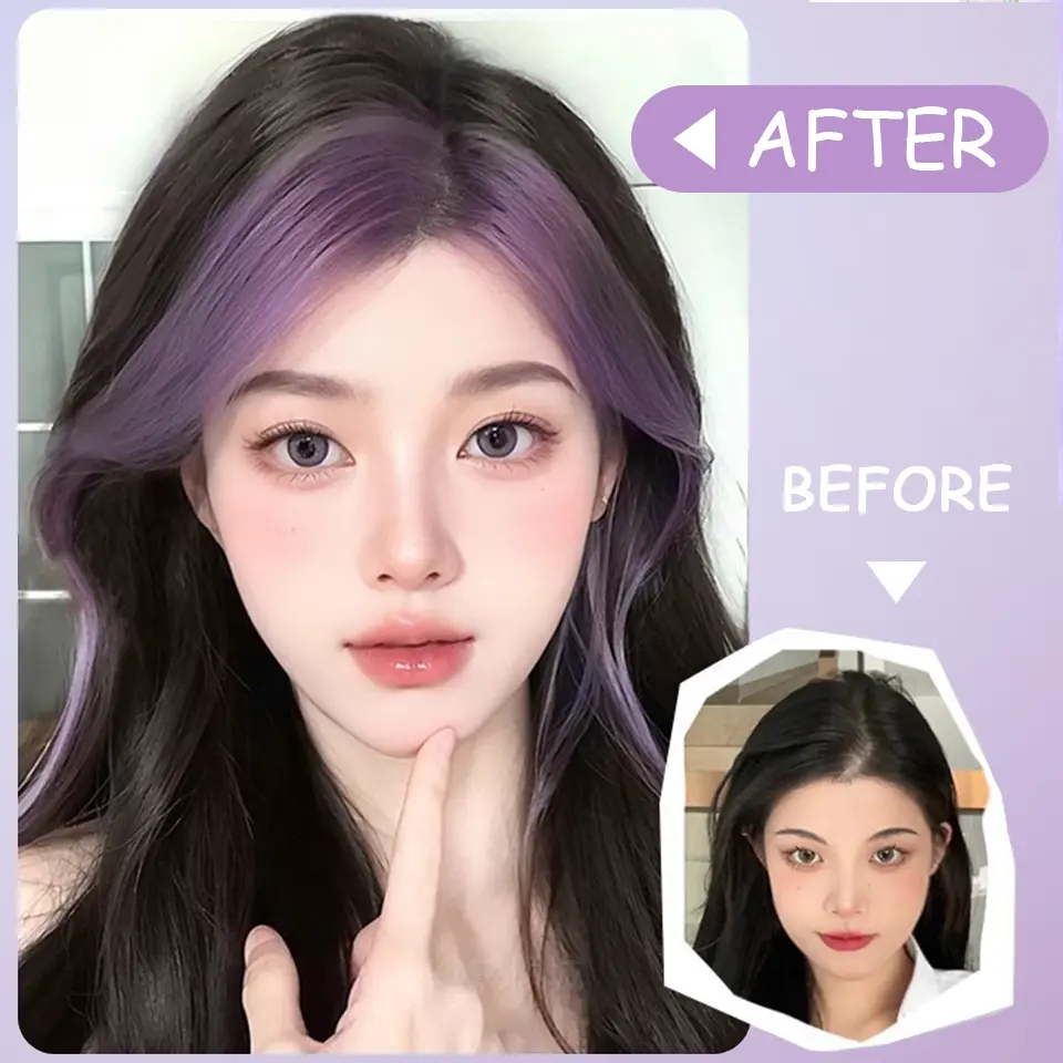 LUPU Synthetic Eight-character Bangs Wig For Women On Top Of Head To Cover White Hair And Increase Hair Volume Wig Pieces