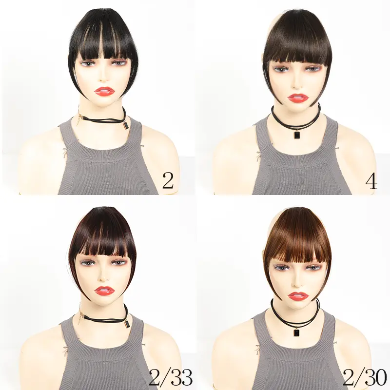 Women's Clip-In Synthetic Hair Bangs Extensions Straight Hair Fringe with Volume Boost Hairpieces Easy to Wear for All Occasions