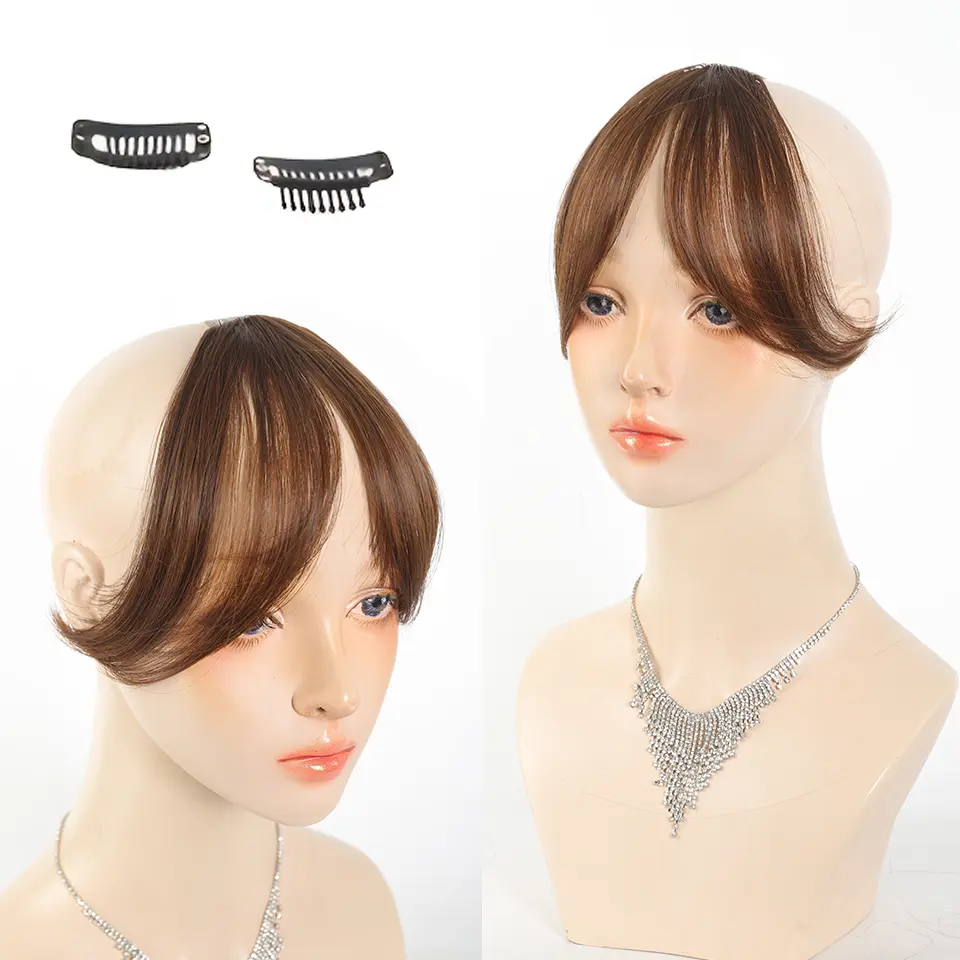 Synthetic Bangs Wig For Women With Natural Side Bangs Fluffy And Add Hair Flipper Bangs