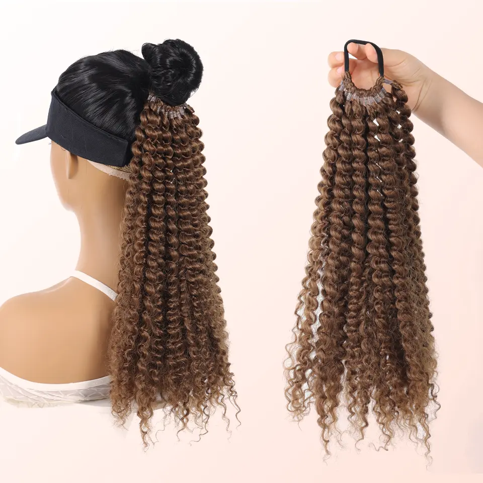 Synthetic Ponytail Extension, For Black Women, Lightweight Fluffy Pony Tails Hair Extensions with Hair Tie, 20 Inch 12 Strands W