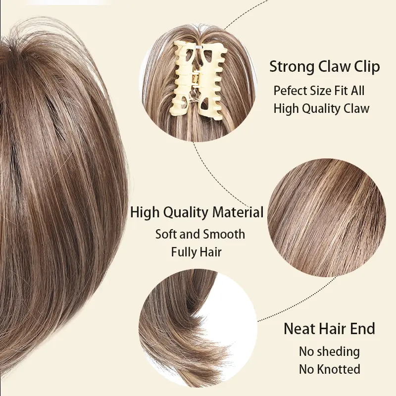 LUPU Synthetic Messy Bun Hair Piece Scrunchies for Women Straight Chignon Ponytail Clip in Hair Extensions Tousled Updo