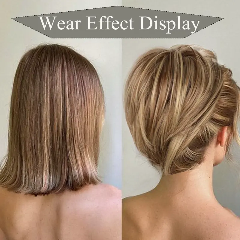 LUPU Synthetic Messy Bun Hair Piece Scrunchies for Women Straight Chignon Ponytail Clip in Hair Extensions Tousled Updo