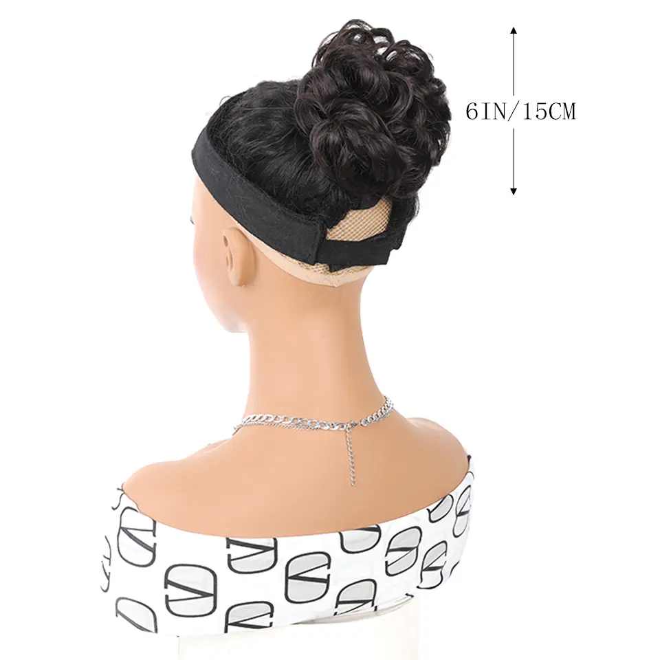 6 Inch Synthetic Claw Clip In Messy Bun Curly Wavy Hair Extensions For Women Hair Accessories Halloween Christmas